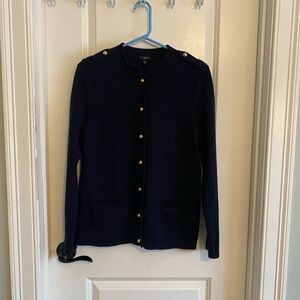 Talbots Navy Blue Wool Blend Cardigan/Jacket